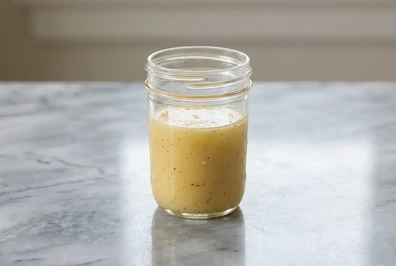 Calamansi Vinaigrette emulsion with zesty calamansi peel and a touch of sharp Dijon mustard.