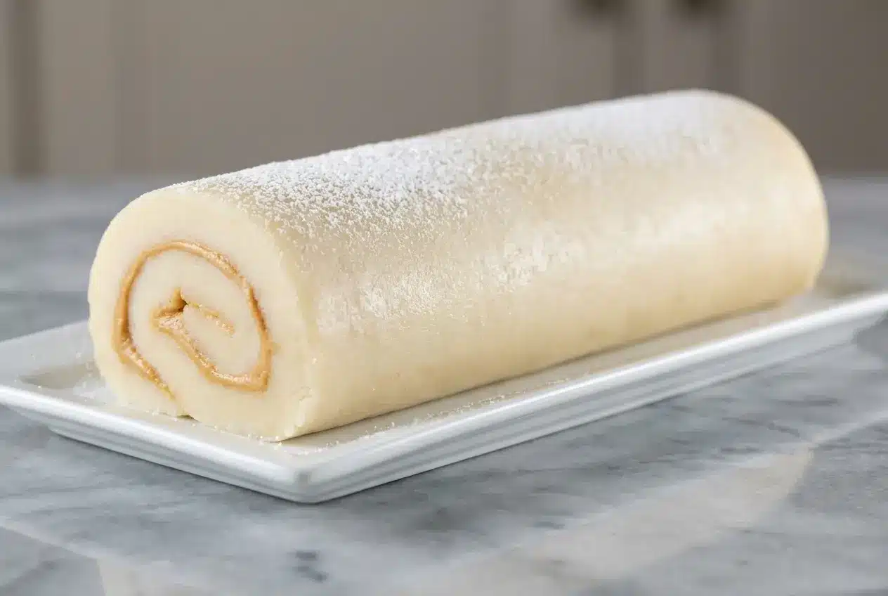 Slices of potato candy recipe with brown butter swirls and a sprinkle of sea salt.