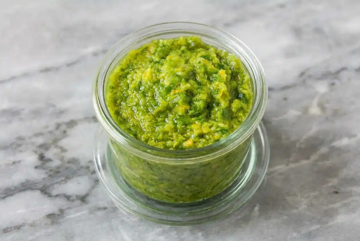 Vibrant yuzu kosho recipe prepared with the unique double-texture method for maximum citrus aroma.